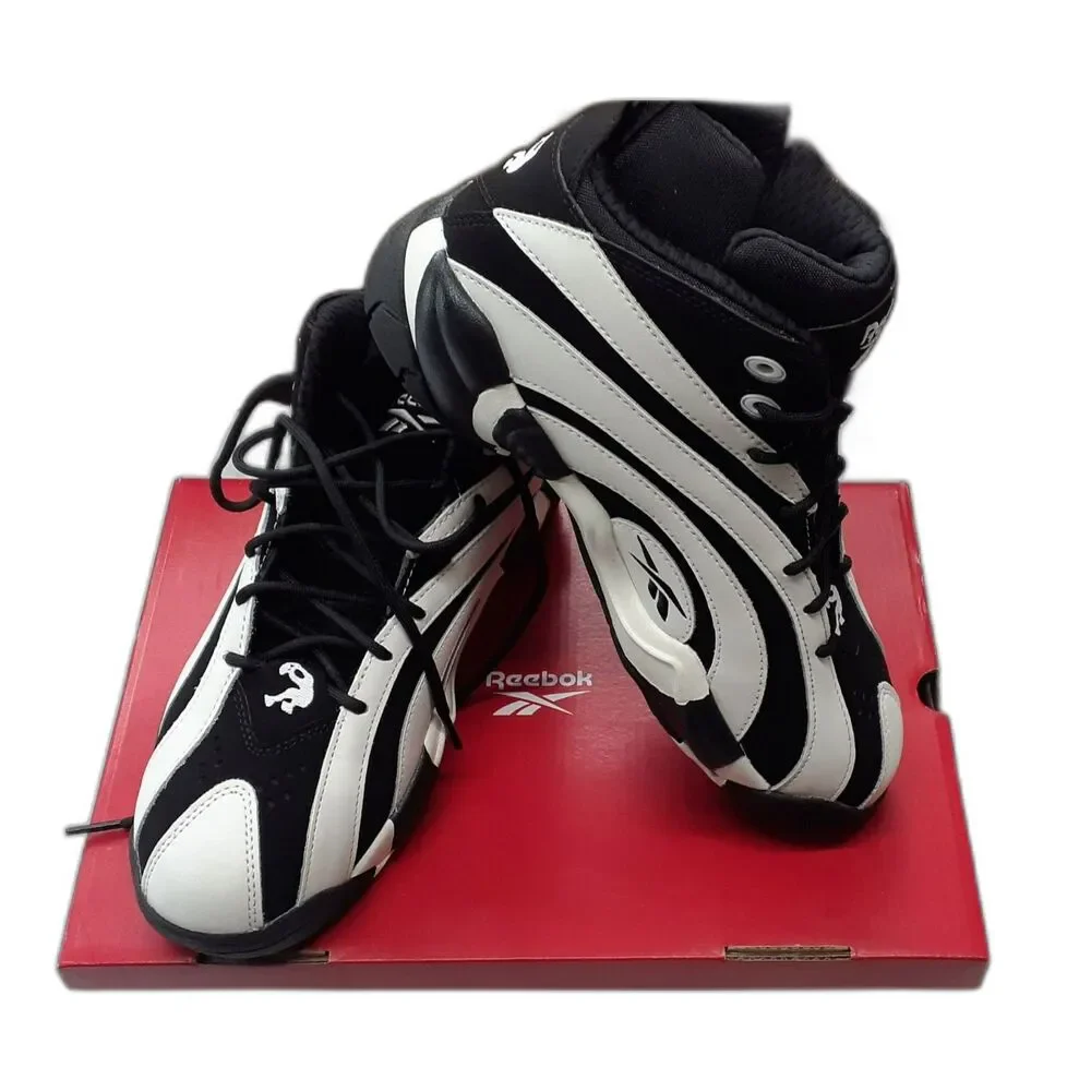 Reebok Men's Work Shoes Size 9 Black White Steel Toe Safety Boots RB9005